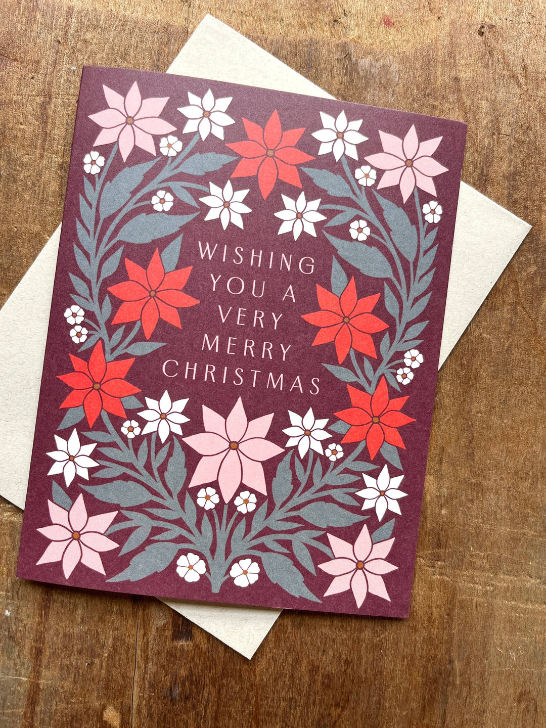 Boxed Holiday Cards "Burgundy Floral"
