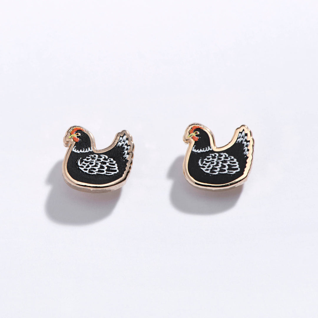 Post Earrings | Chickens