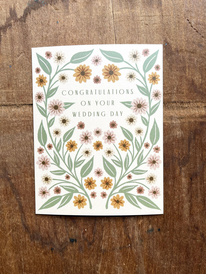 Wedding Card "Yellow + Blush Flowers"