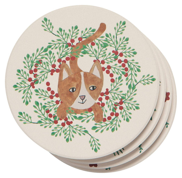 Coaster Set | Christmas Cats