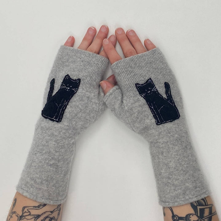 Fingerless Cashmere Gloves "Cat"