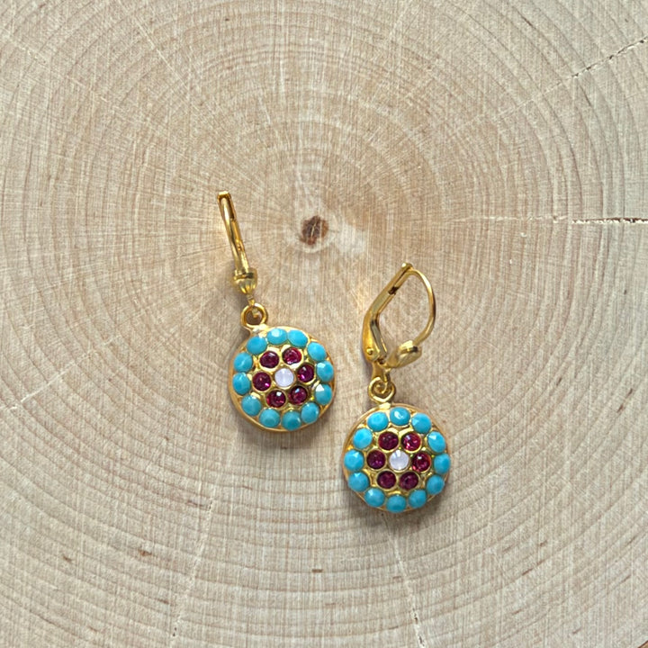 La Vie Crystal Disc Earrings