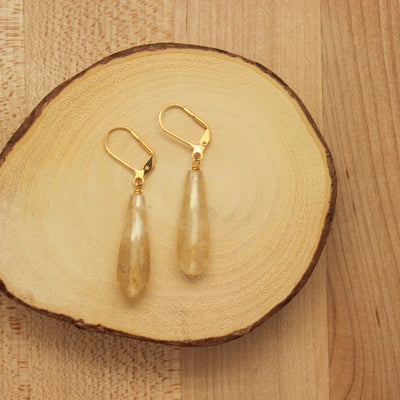 Gold Gemstone Nugget Earrings