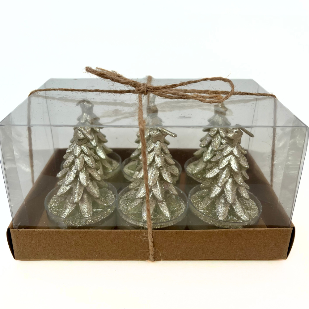 Christmas Votive Set | Silver Trees