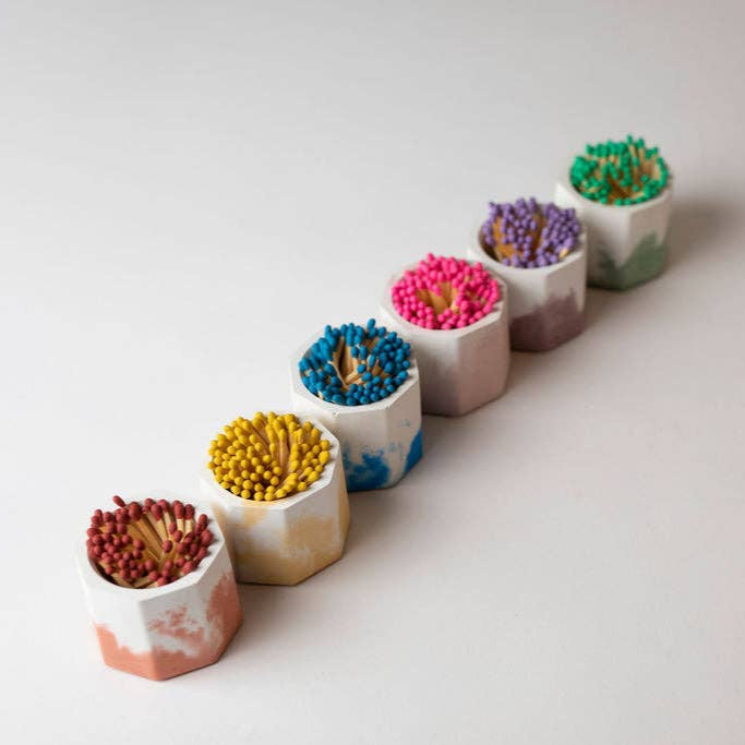 Acai & White Match Holder w/ Purple Matches