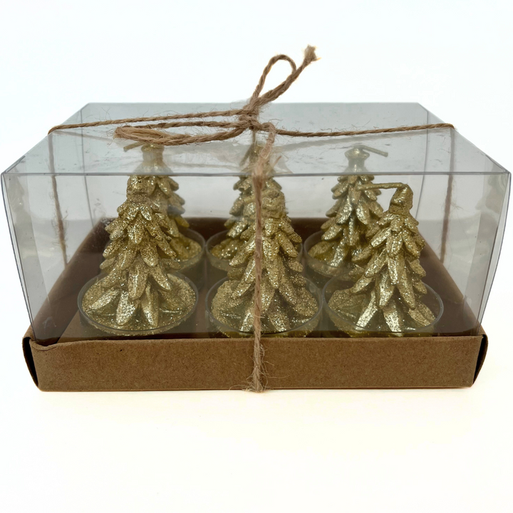 Christmas Votive Set | Gold Trees