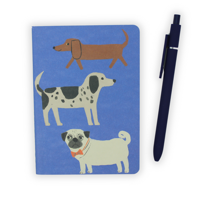 Mini Notebook | Dogs on Blue
