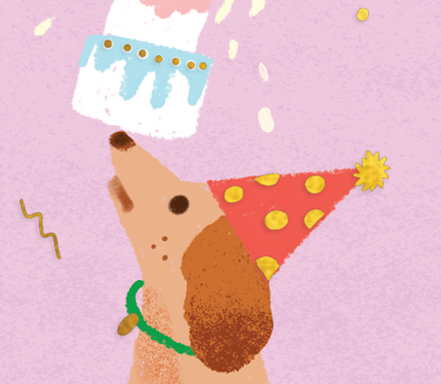 Birthday Card "Party Dog"