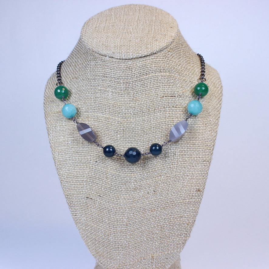 Gunmetal Colorblock Necklaces