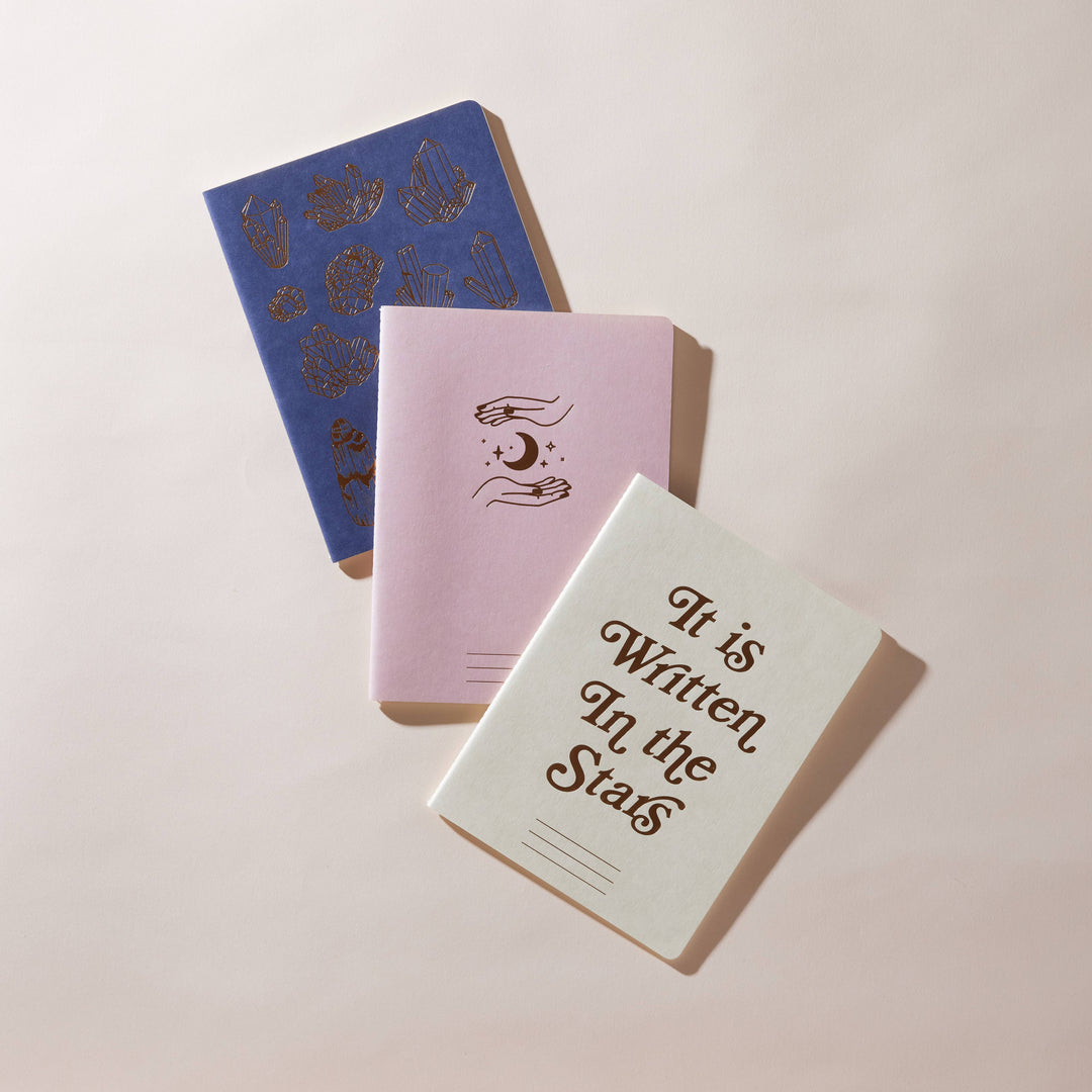 Flex Notebooks With Saddle Stitch Spine, 6" X 8", Set Of 3