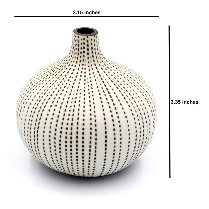 Bud Vase Small | Brown Dotted Stripe