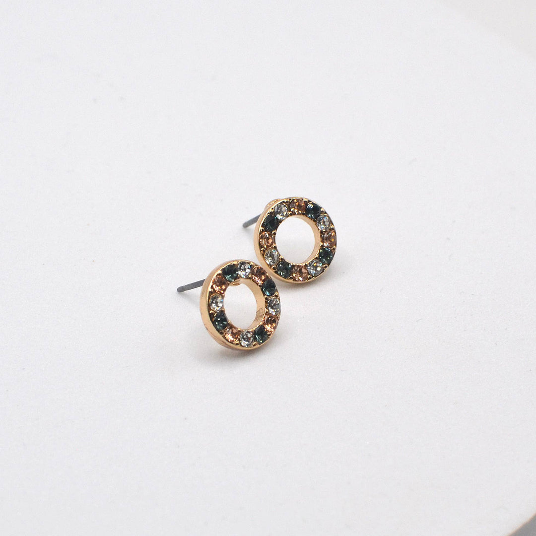 Mini Open Round Minimal Dainty Post Stud Earrings