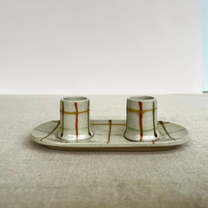 Ceramic Double Taper Candle Holder