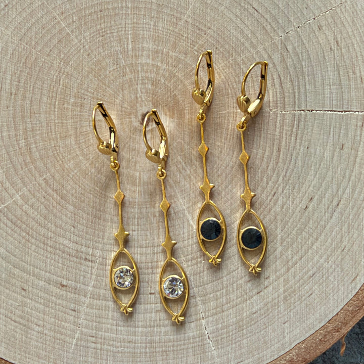 La Vie Pendulum Crystal Earrings