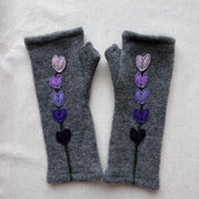 Fingerless Cashmere Gloves "Petals"