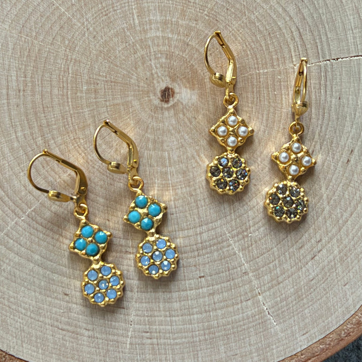 La Vie Gem + Crystal Stack Earrings