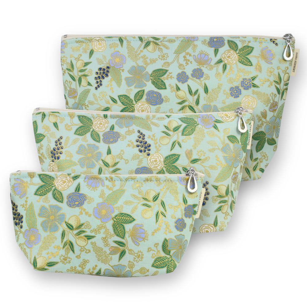 The Metallic Makeup Bag Set - S, M, + L