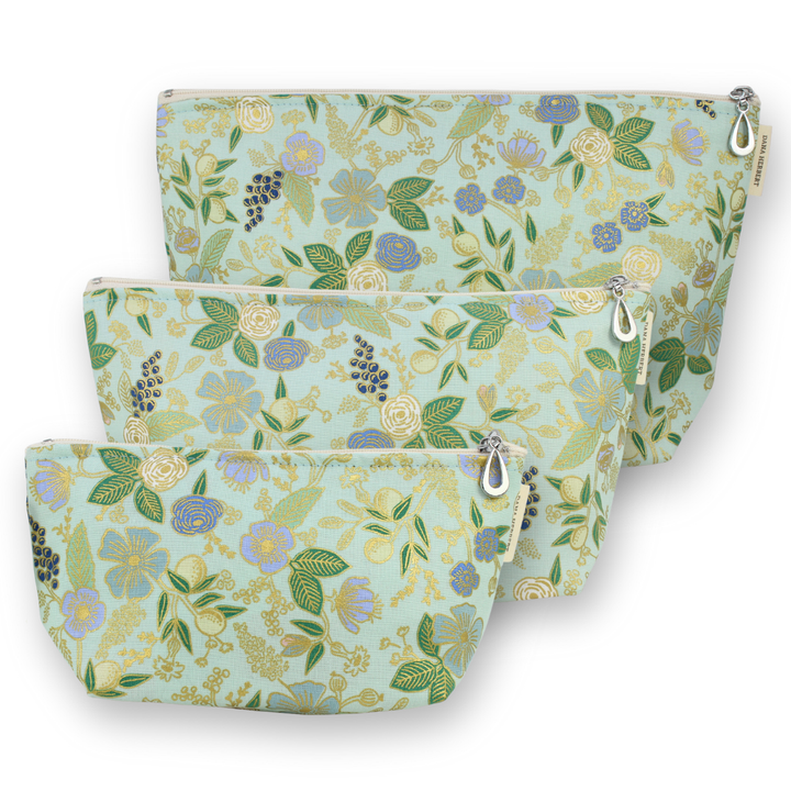 The Metallic Makeup Bag Set - S, M, + L