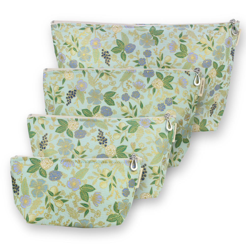 The Metallic Makeup Bag Set of 4- S, M, L + XL