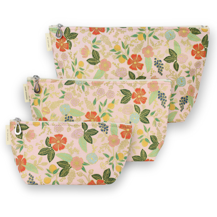 The Metallic Makeup Bag Set - S, M, + L