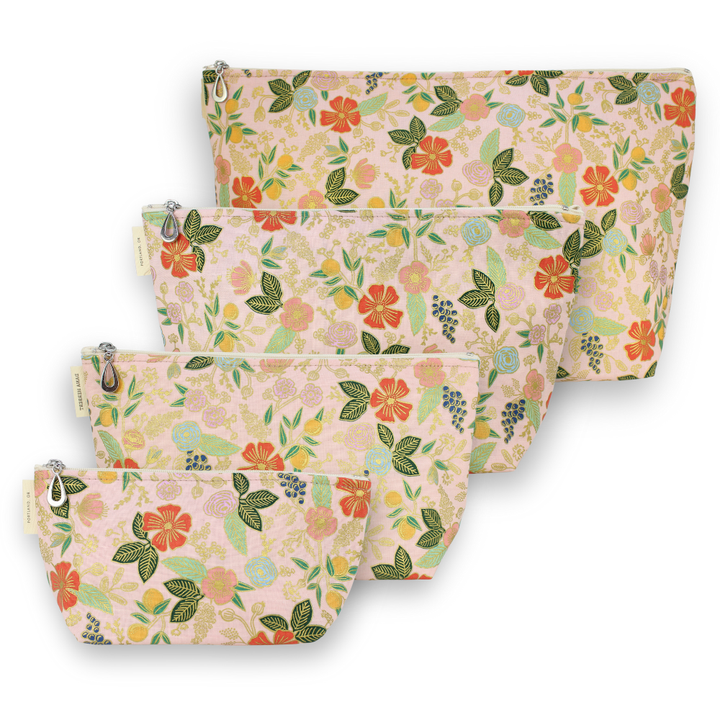 The Metallic Makeup Bag Set of 4- S, M, L + XL