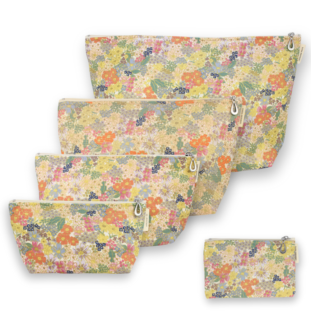 The Metallic Makeup Bag Set of 5 - S, M, L, XL + Coin