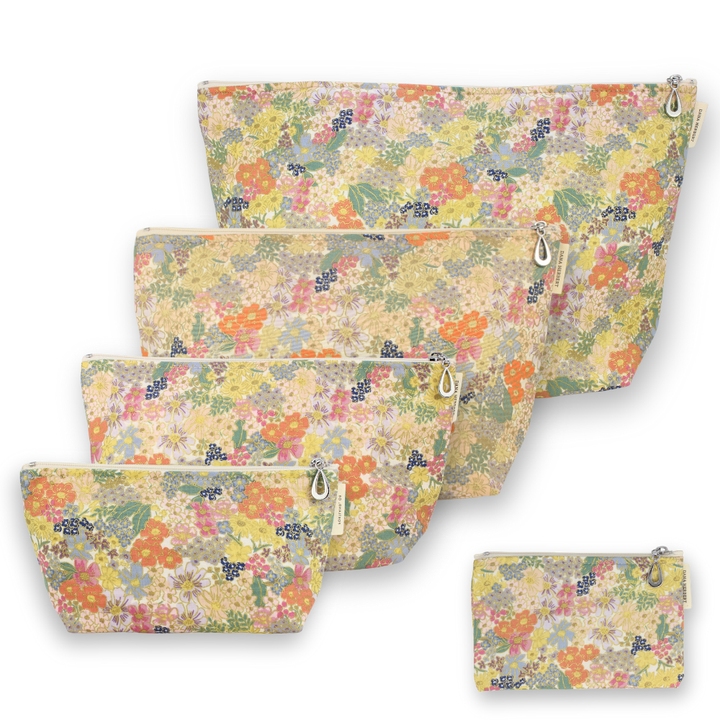 The Metallic Makeup Bag Set of 5 - S, M, L, XL + Coin