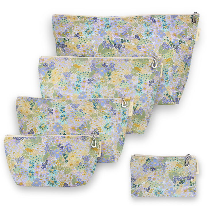 The Metallic Makeup Bag Set of 5 - S, M, L, XL + Coin