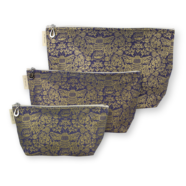 The Metallic Makeup Bag Set - S, M, + L