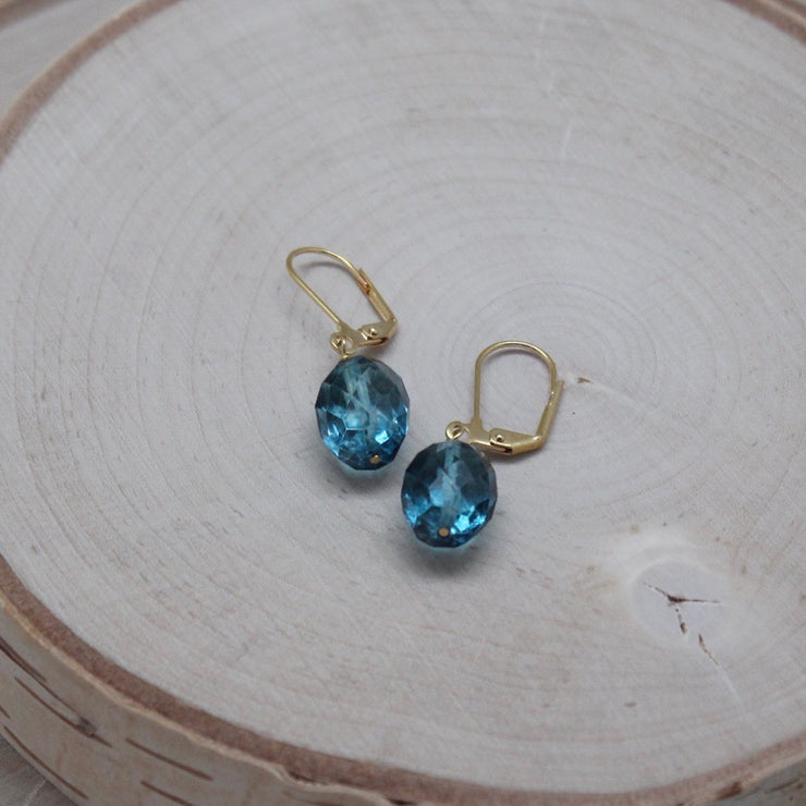 Gold Gemstone Nugget Earrings