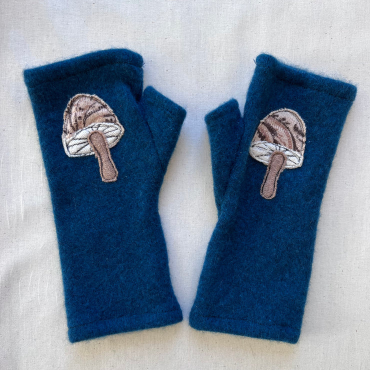 Fingerless Cashmere Gloves "Mushrooms"