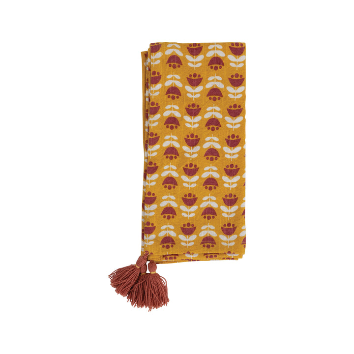 Cloth Napkins | Rust + Mustard Tasseled