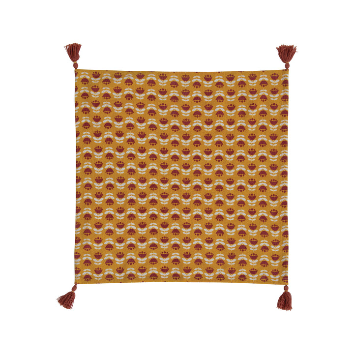 Cloth Napkins | Rust + Mustard Tasseled