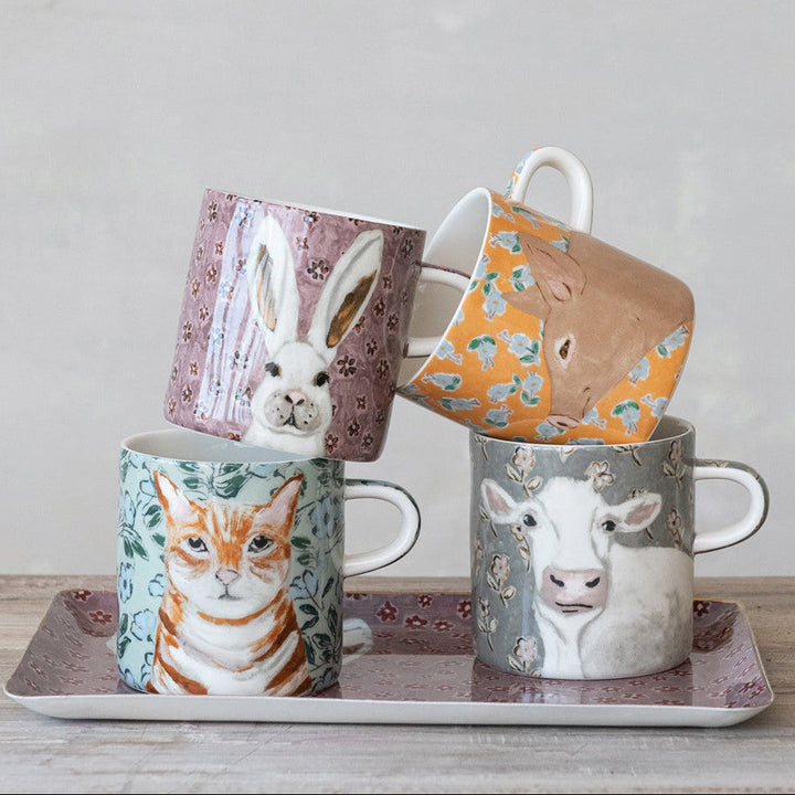 Stoneware Mug | Floral Animals