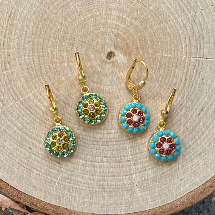 La Vie Crystal Disc Earrings