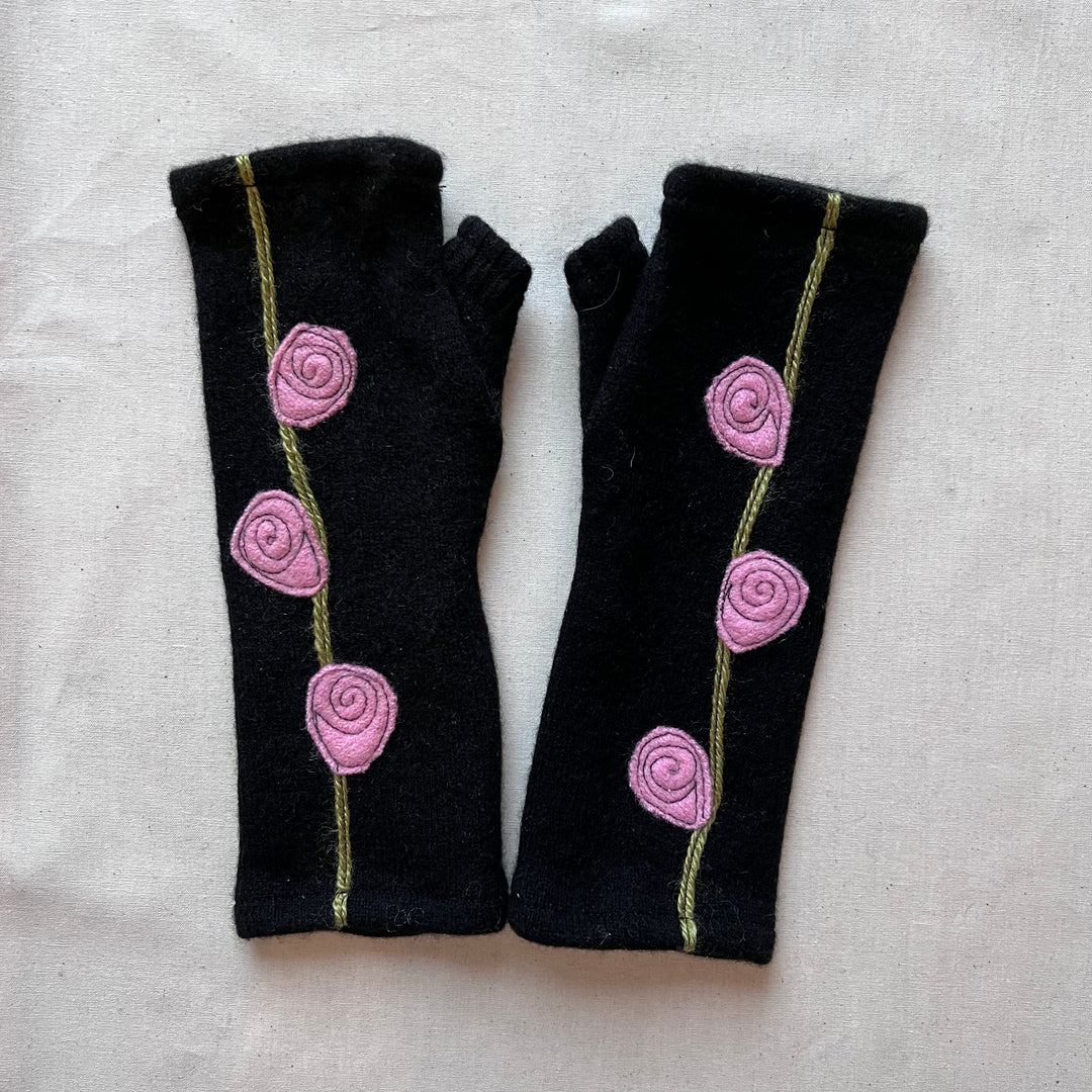 Fingerless Cashmere Gloves "Rosebud"