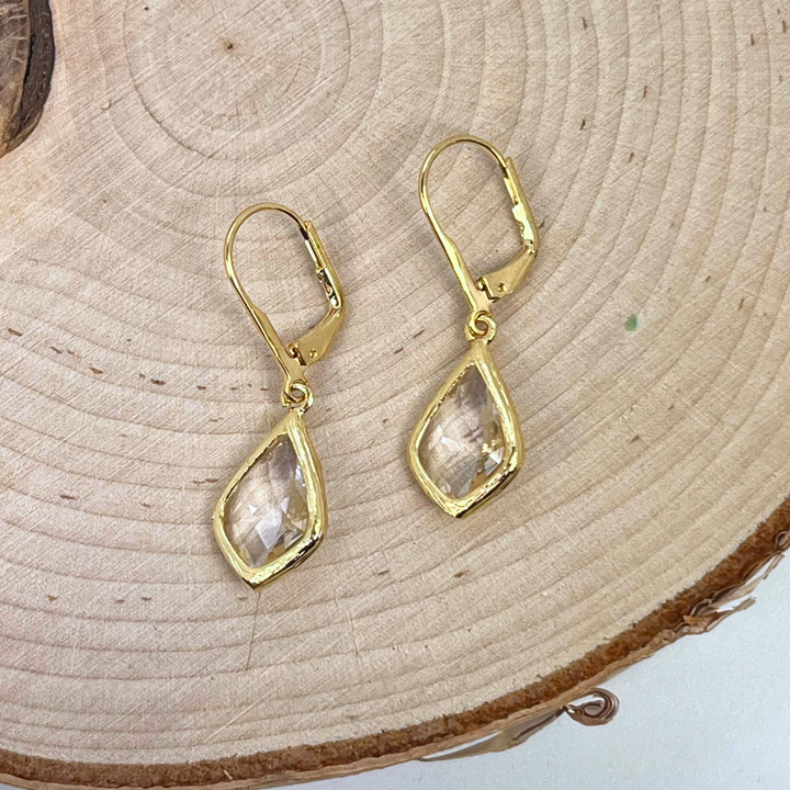 Bezel Glass Earrings | Sale