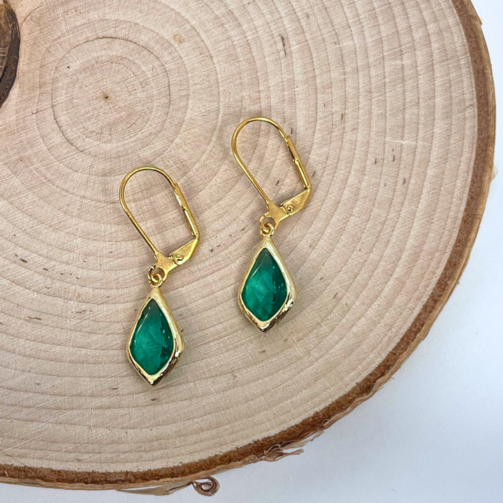 Bezel Glass Earrings | Sale
