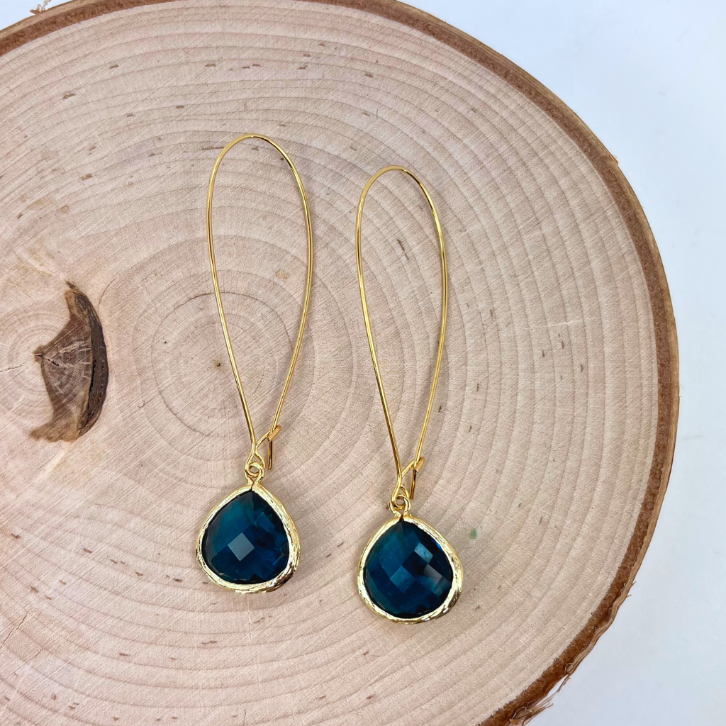 Bezel Glass Earrings | Sale
