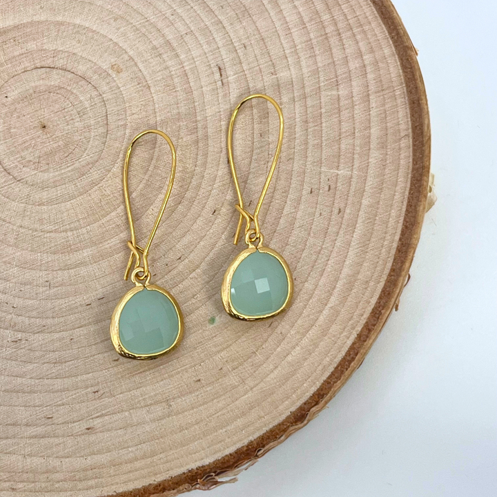 Bezel Glass Earrings | Sale
