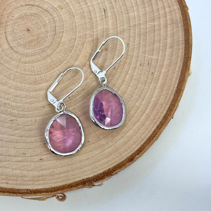 Bezel Glass Earrings | Sale