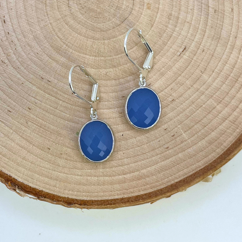 Bezel Glass Earrings | Sale