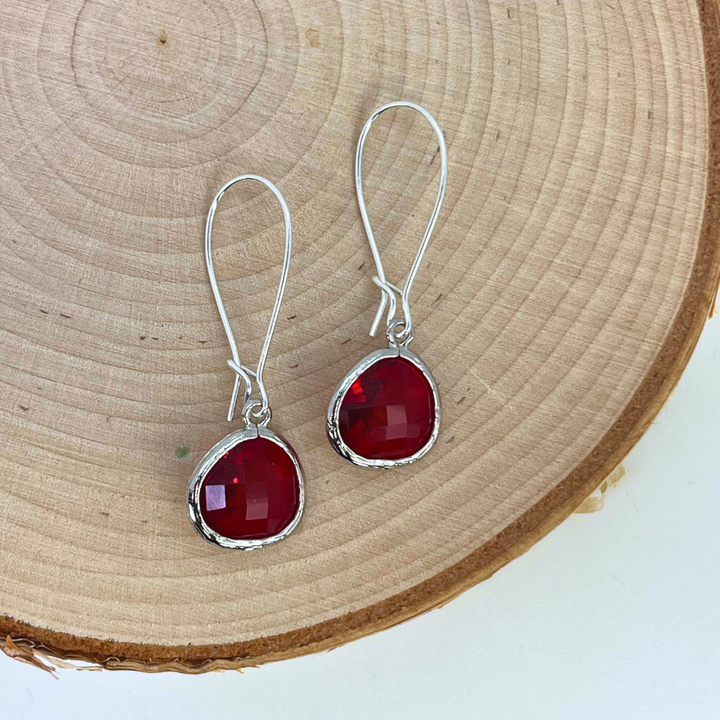 Bezel Glass Earrings | Sale
