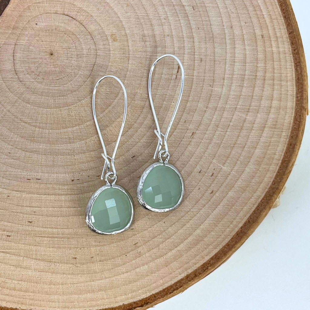 Bezel Glass Earrings | Sale