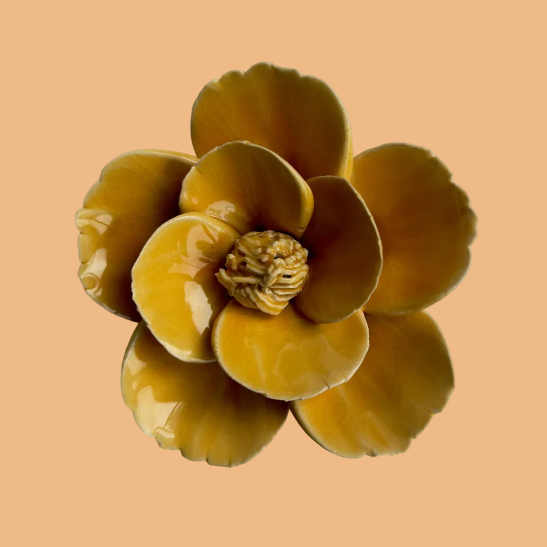 Ceramic Wall Flower | Yellow Poppy