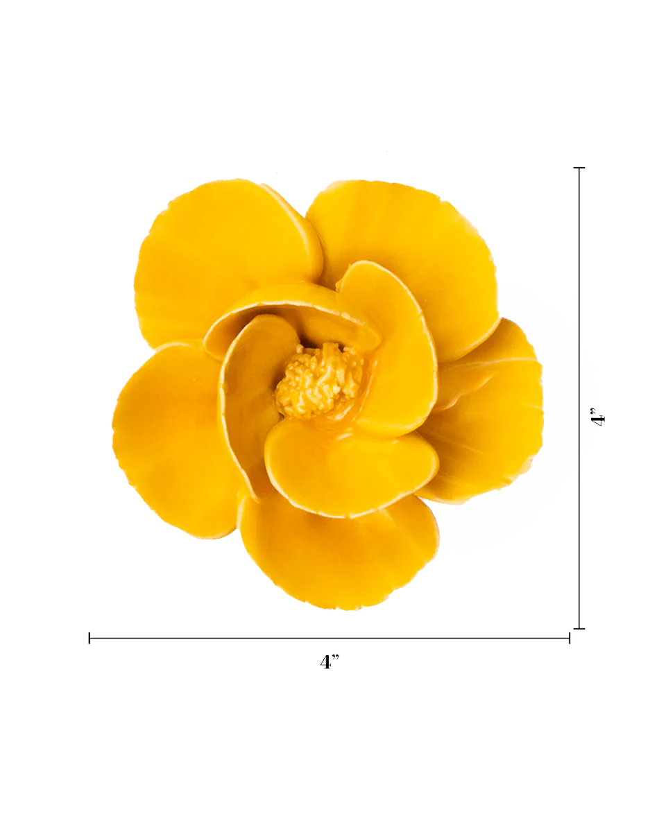 Ceramic Wall Flower | Yellow Poppy