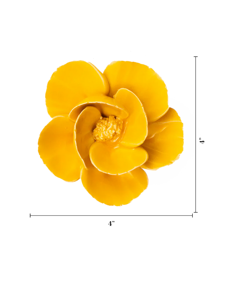 Ceramic Wall Flower | Yellow Poppy
