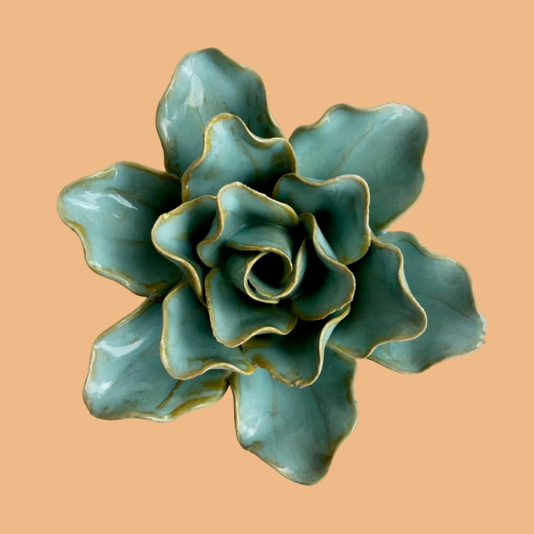 Ceramic Wall Flower | Stargazer Lily Robin's Egg Blue