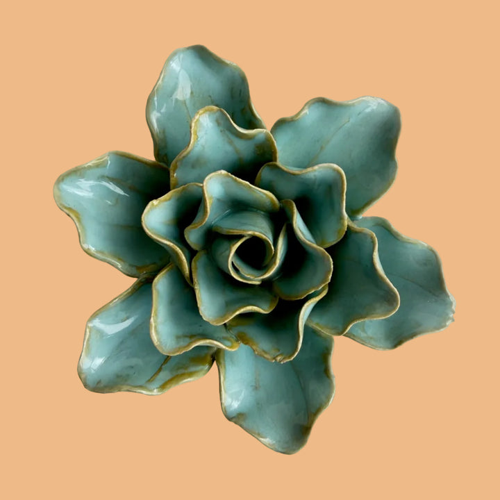 Ceramic Wall Flower | Stargazer Lily Robin's Egg Blue