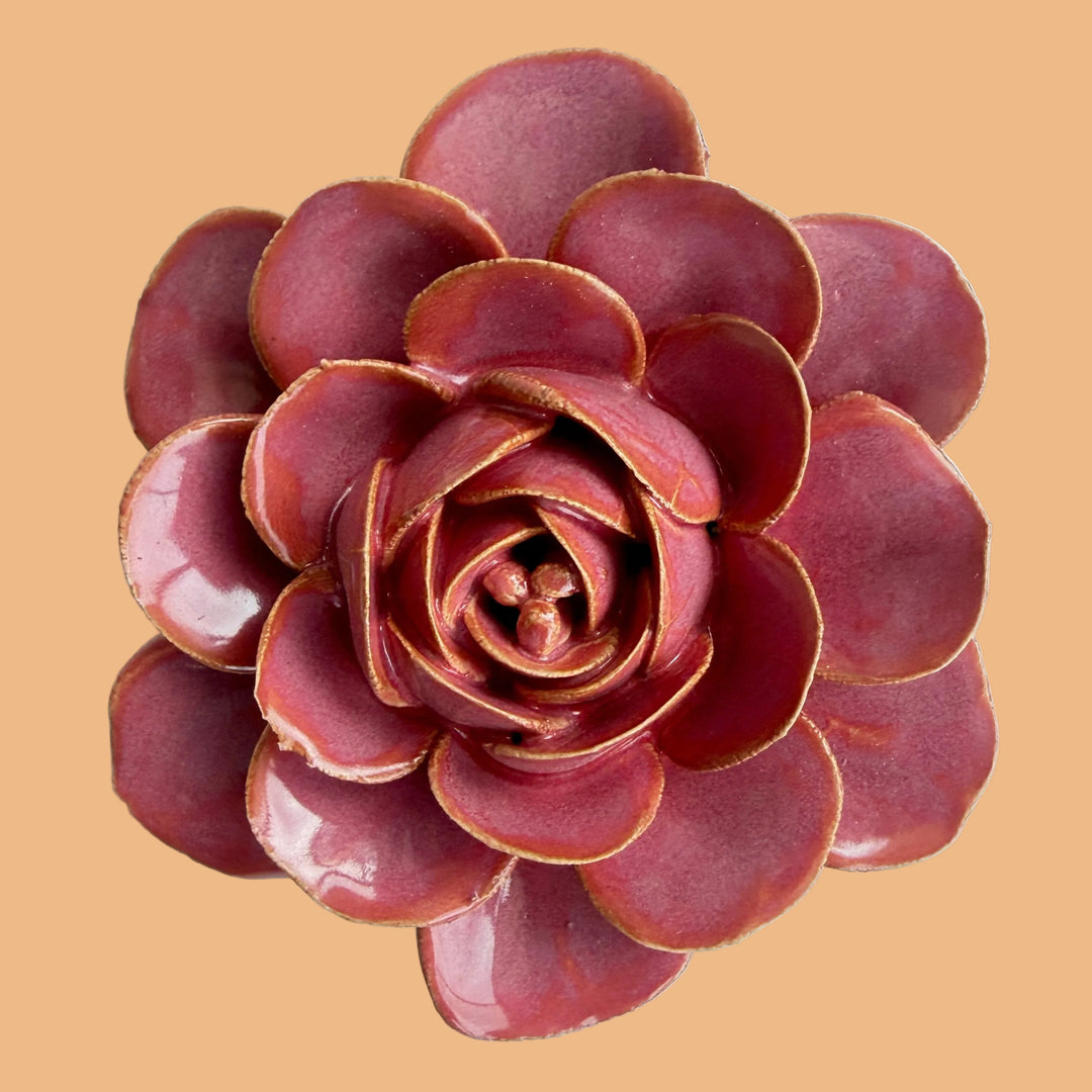 Ceramic Wall Flower | Blush Pink Begonia